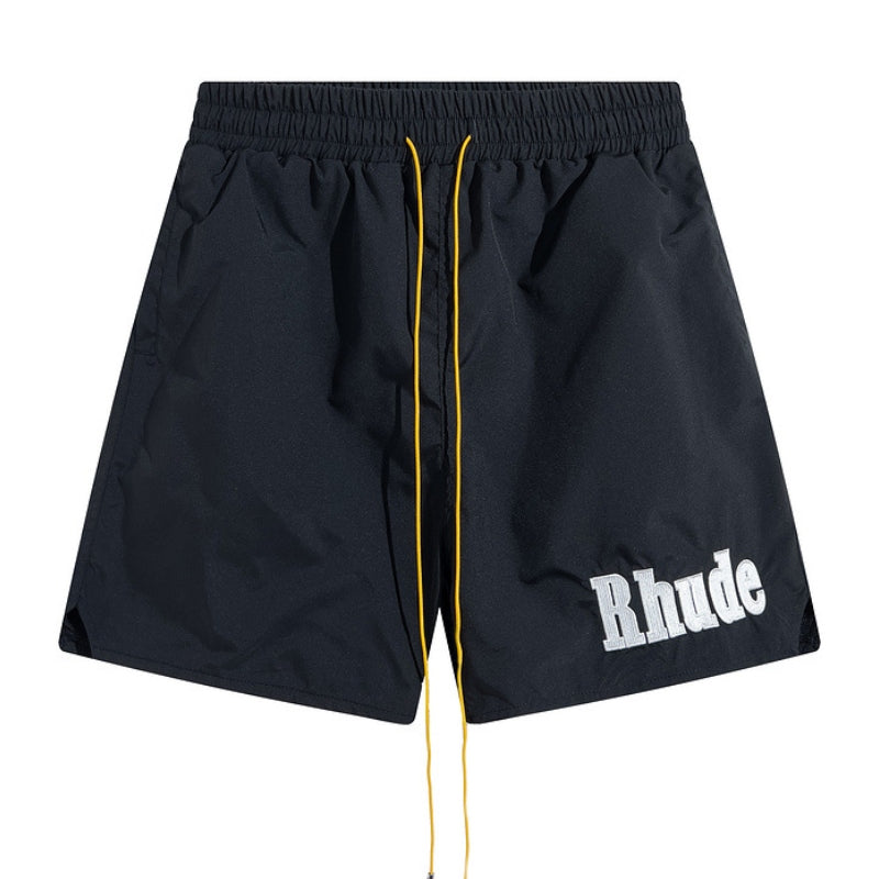 RHUDE embroidered tie elastic track shorts